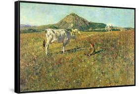 Pasture in Pietramala-Telemaco Signorini-Framed Stretched Canvas