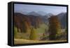 Pastures and Forest Covered Hills, Piatra Craiului Np, Southern Carpathian Mountains, Romania-Dörr-Framed Stretched Canvas