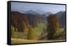 Pastures and Forest Covered Hills, Piatra Craiului Np, Southern Carpathian Mountains, Romania-Dörr-Framed Stretched Canvas