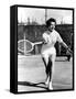 Pat And Mike, Katharine Hepburn Playing Tennis On The Set, 1952-null-Framed Stretched Canvas