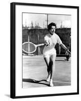 Pat And Mike, Katharine Hepburn Playing Tennis On The Set, 1952-null-Framed Photo