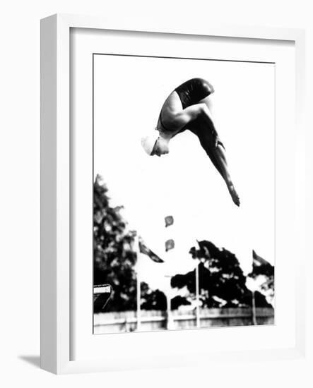 Pat McCormick, First to Win Back-To-Back Olympic Gold Medals in Platform and Springboard Diving-null-Framed Photo