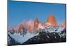 Patagonia, Cerro Fitzroy, Cerro Torre and Poincenot at sunrise, Los Glaciares National Park-Howie Garber-Mounted Photographic Print
