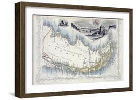 Patagonia, from a Series of World Maps Published by John Tallis & Co., New York & London, 1850s-John Rapkin-Framed Giclee Print