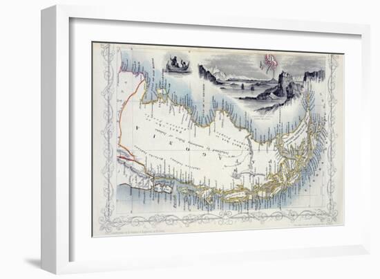 Patagonia, from a Series of World Maps Published by John Tallis & Co., New York & London, 1850s-John Rapkin-Framed Giclee Print