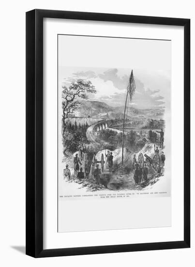 Patapsco River Battery Overlooking the B&O Railway-Frank Leslie-Framed Art Print