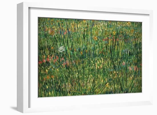 Patch of Grass by Van Gogh-Vincent van Gogh-Framed Art Print