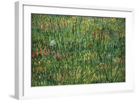 Patch of Grass by Van Gogh-Vincent van Gogh-Framed Art Print