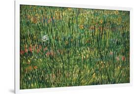 Patch of Grass by Van Gogh-Vincent van Gogh-Framed Art Print