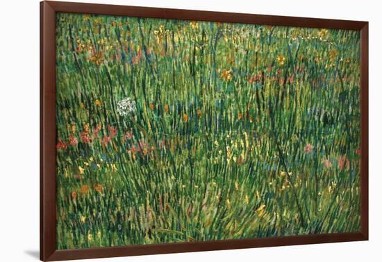 Patch of Grass by Van Gogh-Vincent van Gogh-Framed Art Print