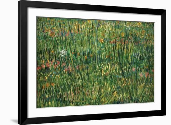 Patch of Grass by Van Gogh-Vincent van Gogh-Framed Premium Giclee Print