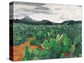 Patch of Prickly Pears on the Way to Tulancingo (Cloudy Sky) 2004-Pedro Diego Alvarado-Stretched Canvas