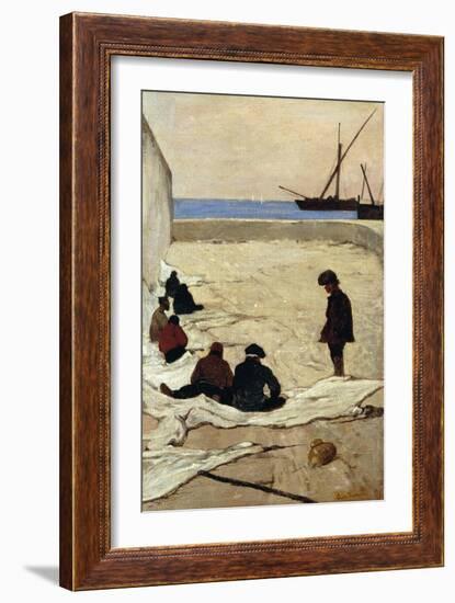 Patching Nets, 1872-Giovanni Fattori-Framed Giclee Print