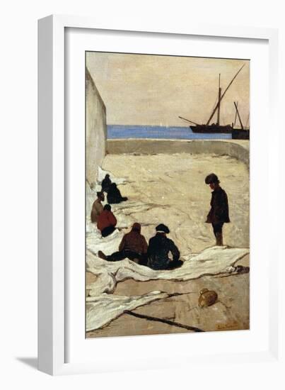Patching Nets, 1872-Giovanni Fattori-Framed Giclee Print