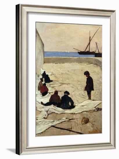 Patching Nets, 1872-Giovanni Fattori-Framed Giclee Print