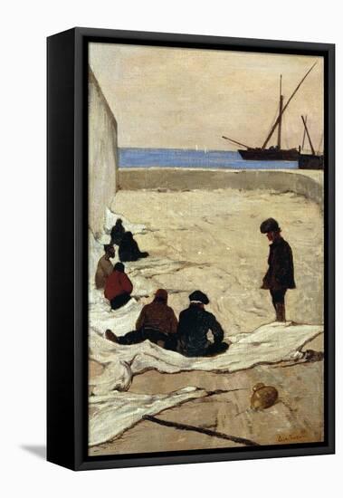 Patching Nets, 1872-Giovanni Fattori-Framed Stretched Canvas