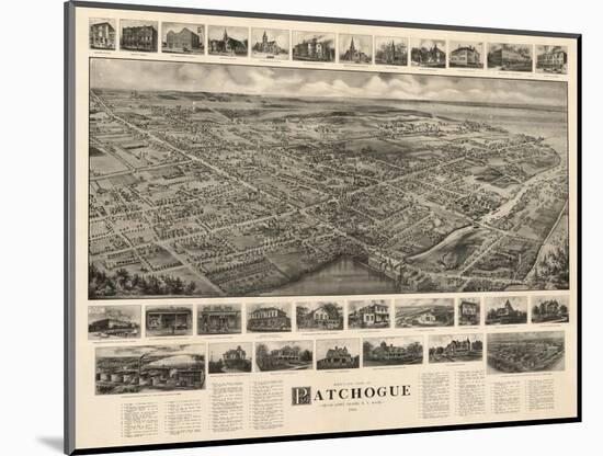 Patchogue, New York - Panoramic Map-Lantern Press-Mounted Art Print