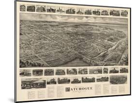 Patchogue, New York - Panoramic Map-Lantern Press-Mounted Art Print