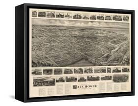 Patchogue, New York - Panoramic Map-Lantern Press-Framed Stretched Canvas