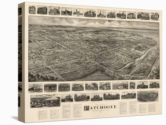 Patchogue, New York - Panoramic Map-Lantern Press-Stretched Canvas