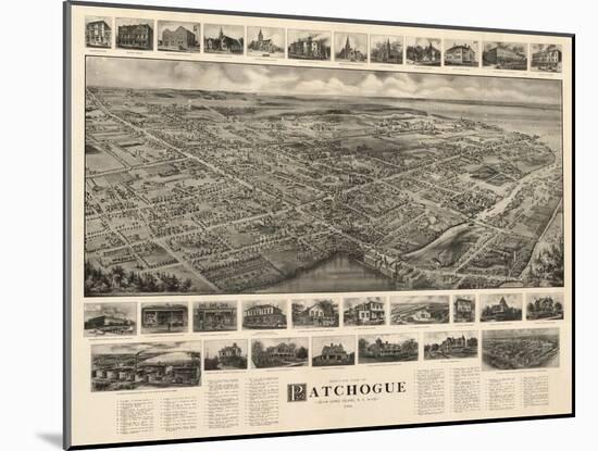 Patchogue, New York - Panoramic Map-Lantern Press-Mounted Art Print