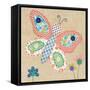 Patchwork Butterfly-Paula Joerling-Framed Stretched Canvas