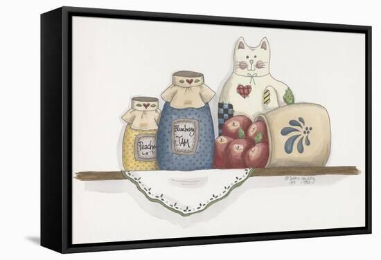 Patchwork Cat Jam-Debbie McMaster-Framed Stretched Canvas