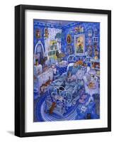 Patchwork Cats-Bill Bell-Framed Giclee Print