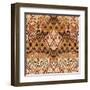 Patchwork Ethnic Bohemian Arabesque Pattern Print. Seamless Zigzag Geometric Ornament Abstract Back-Cosveta-Framed Art Print