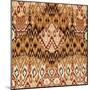 Patchwork Ethnic Bohemian Arabesque Pattern Print. Seamless Zigzag Geometric Ornament Abstract Back-Cosveta-Mounted Art Print