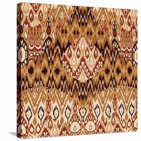 Patchwork Ethnic Bohemian Arabesque Pattern Print. Seamless Zigzag Geometric Ornament Abstract Back-Cosveta-Stretched Canvas