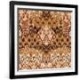 Patchwork Ethnic Bohemian Arabesque Pattern Print. Seamless Zigzag Geometric Ornament Abstract Back-Cosveta-Framed Art Print