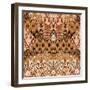 Patchwork Ethnic Bohemian Arabesque Pattern Print. Seamless Zigzag Geometric Ornament Abstract Back-Cosveta-Framed Art Print