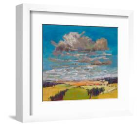 Patchwork Fields&Summer Clouds-null-Framed Art Print