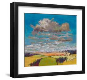 Patchwork Fields&Summer Clouds-null-Framed Art Print