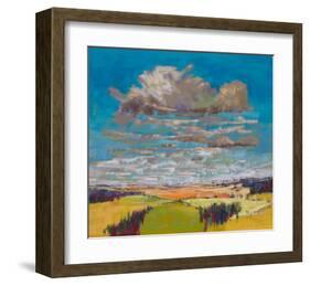 Patchwork Fields&Summer Clouds-null-Framed Art Print