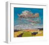 Patchwork Fields&Summer Clouds-null-Framed Art Print