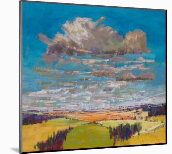 Patchwork Fields&Summer Clouds-null-Mounted Art Print