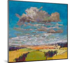 Patchwork Fields&Summer Clouds-null-Mounted Art Print