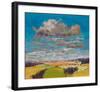 Patchwork Fields&Summer Clouds-null-Framed Art Print