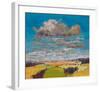 Patchwork Fields&Summer Clouds-null-Framed Art Print