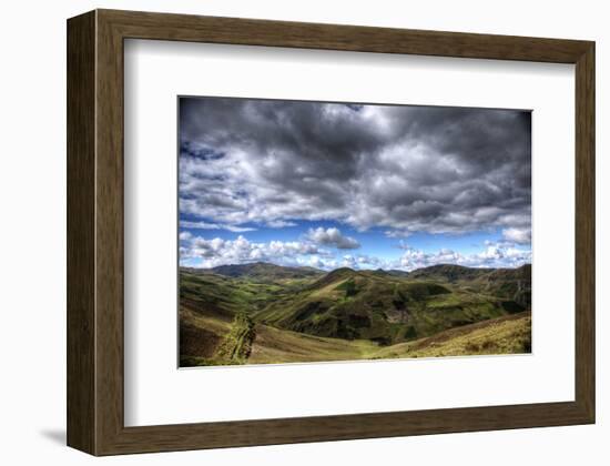 Patchwork Green Mountains with Clouds-Nish Nalbandian-Framed Premium Giclee Print