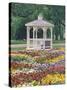 Patchwork of Pansies and Gazebo, Columbus, Ohio, USA-Adam Jones-Stretched Canvas