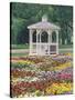 Patchwork of Pansies and Gazebo, Columbus, Ohio, USA-Adam Jones-Stretched Canvas