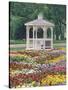 Patchwork of Pansies and Gazebo, Columbus, Ohio, USA-Adam Jones-Stretched Canvas