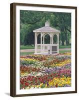 Patchwork of Pansies and Gazebo, Columbus, Ohio, USA-Adam Jones-Framed Premium Photographic Print