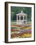 Patchwork of Pansies and Gazebo, Columbus, Ohio, USA-Adam Jones-Framed Photographic Print