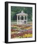 Patchwork of Pansies and Gazebo, Columbus, Ohio, USA-Adam Jones-Framed Photographic Print