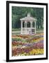 Patchwork of Pansies and Gazebo, Columbus, Ohio, USA-Adam Jones-Framed Photographic Print