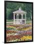 Patchwork of Pansies and Gazebo, Columbus, Ohio, USA-Adam Jones-Framed Photographic Print